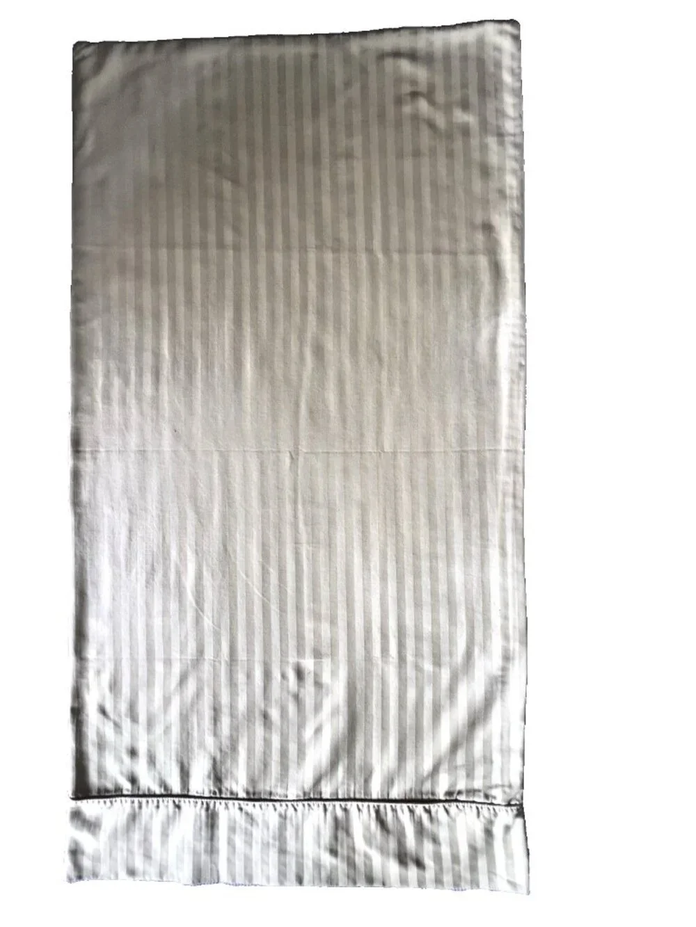 Pair KING Pillowcases 100% Egyptian Cotton Beige Jacquard Stripe Bedding Luxury